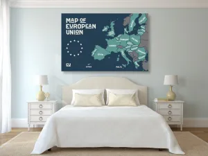 Obraz náučná mapa s názvami krajín európskej únie