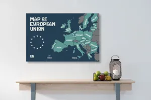 Obraz náučná mapa s názvami krajín európskej únie