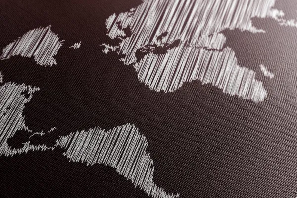 Obraz šrafovaná mapa sveta na bordovom pozadí