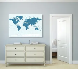 Obraz politická mapa sveta v modrej farbe
