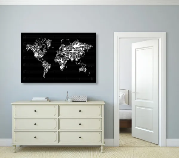 Obraz hudobná mapa sveta