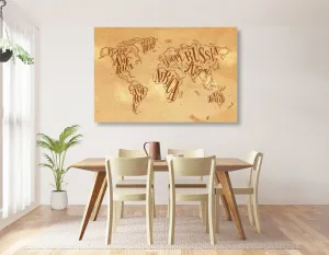 Obraz moderná mapa sveta na vintage podklade