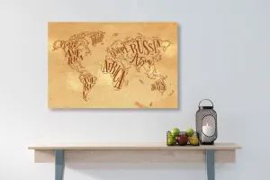 Obraz moderná mapa sveta na vintage podklade