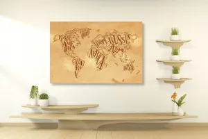 Obraz moderná mapa sveta na vintage podklade
