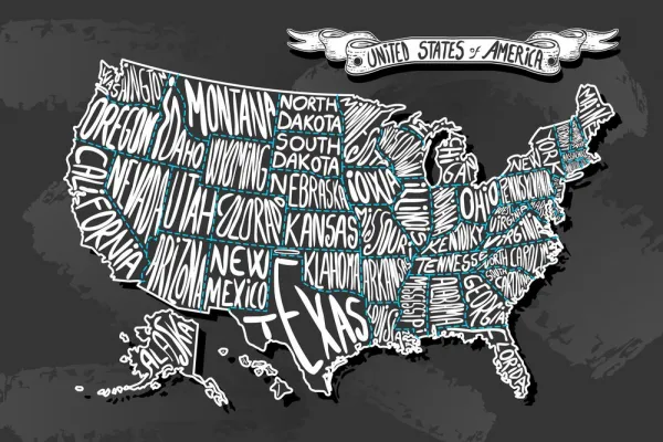 Obraz moderná mapa USA