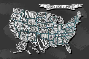 Obraz moderná mapa USA