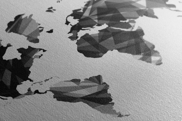 Obraz mapa sveta v dizajne vektorovej grafiky v čiernobielom prevedení