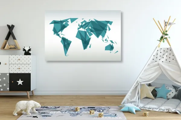 Obraz geometrická mapa sveta
