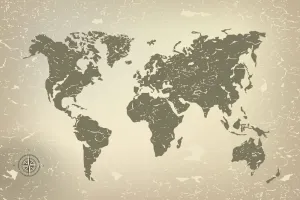 Obraz stará mapa sveta na abstraktnom pozadí