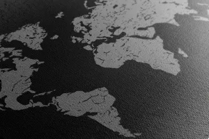 Obraz stará mapa sveta na abstraktnom pozadí v čiernobielom prevedení