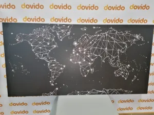 Obraz čiernobiela mapa sveta