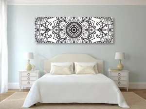 Obraz čiernobiely ornament
