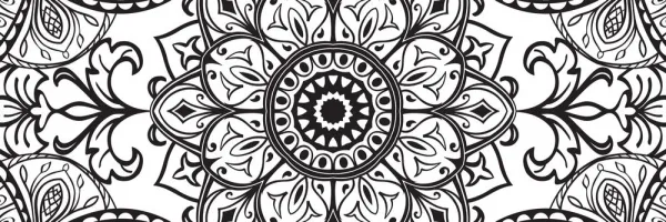 Obraz čiernobiely ornament
