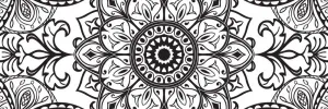Obraz čiernobiely ornament
