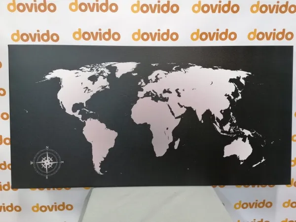 Obraz mapa sveta v odtieňoch sivej