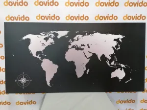 Obraz mapa sveta v odtieňoch sivej