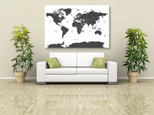 Obraz mapa sveta s jednotlivými štátmi v sivej farbe