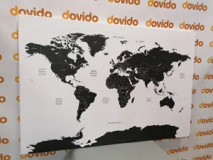 Obraz mapa sveta s jednotlivými štátmi v sivej farbe