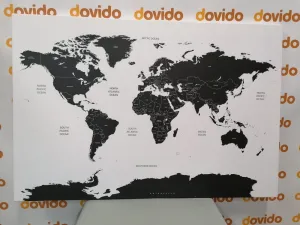 Obraz mapa sveta s jednotlivými štátmi v sivej farbe