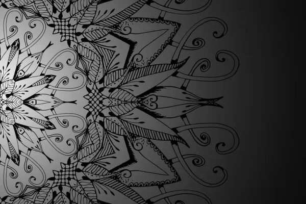 Obraz Mandala v čiernobielom prevedení