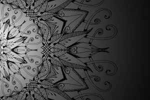 Obraz Mandala v čiernobielom prevedení