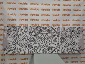 Obraz Mandala so starodávnym nádychom v čiernobielom prevedení