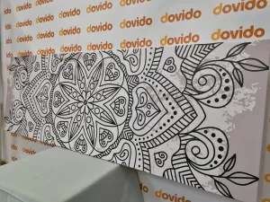 Obraz Mandala so starodávnym nádychom v čiernobielom prevedení