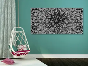 Obraz jedinečný etnický ornament v čiernobielom prevedení