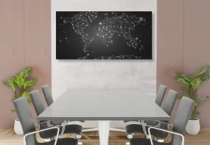 Obraz čiernobiela mapa sveta