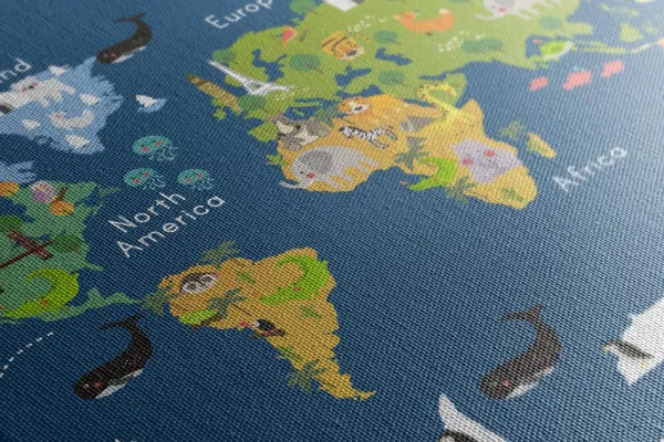 Obraz mapa sveta pre deti