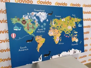 Obraz mapa sveta pre deti