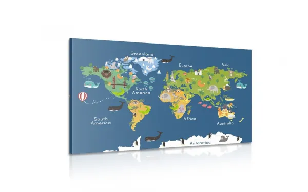 Obraz mapa sveta pre deti