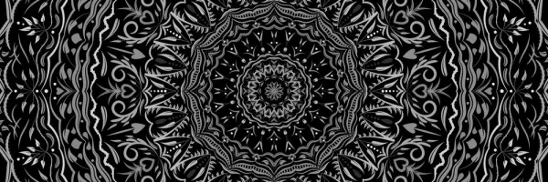 Obraz Mandala vo vintage štýle v čiernobielom prevedení