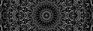Obraz Mandala vo vintage štýle v čiernobielom prevedení
