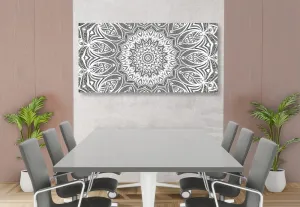 Obraz Mandala harmónie v čiernobielom prevedení