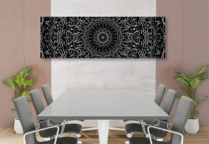 Obraz Mandala vo vintage štýle v čiernobielom prevedení
