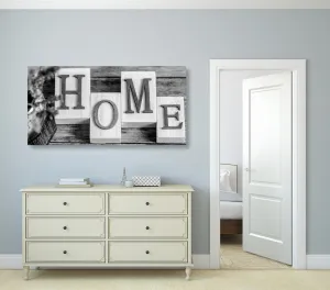 Obraz písmenka Home v čiernobielom prevedení