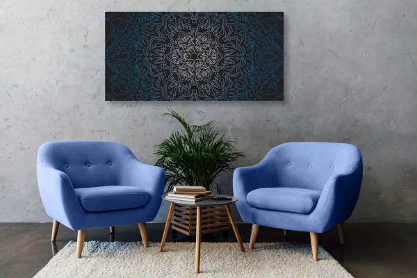 Obraz ornamentálna Mandala na čiernom pozadí
