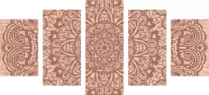 5-dielny obraz kvetinová Mandala