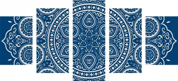 5-dielny obraz jemná etnická Mandala