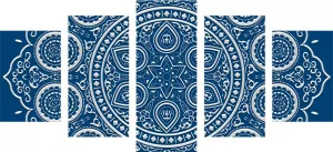 5-dielny obraz jemná etnická Mandala