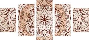 5-dielny obraz abstraktná etnická Mandala