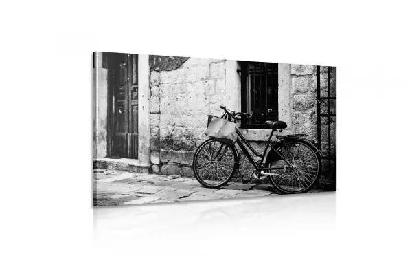 Obraz retro bicykel v čiernobielom prevedení