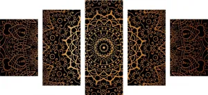 5-dielny obraz vintage Mandala v indickom štýle