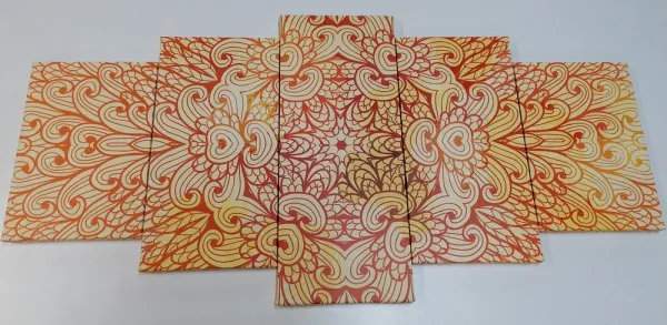5-dielny obraz zlatá etnická Mandala