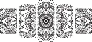 5-dielny obraz čiernobiely ornament
