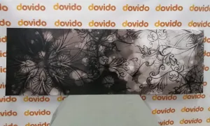 Obraz kvetinová Mandala v čiernobielom prevedení