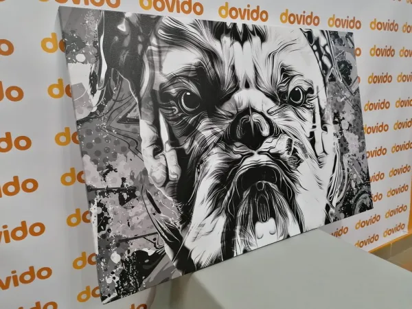 Obraz  buldoček v čiernobielom prevedení