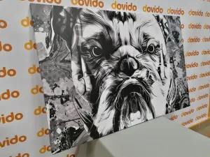 Obraz  buldoček v čiernobielom prevedení