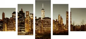 5-dielny obraz centrum New Yorku